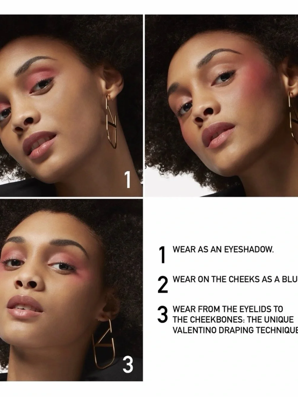 Valentino Pink Luminous Cheek Blush with Brush shade 01 Born in Roma